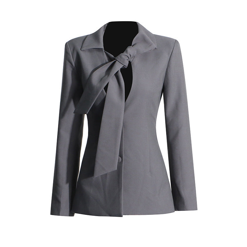 Women’s V-Neck Lace-Up Blazer