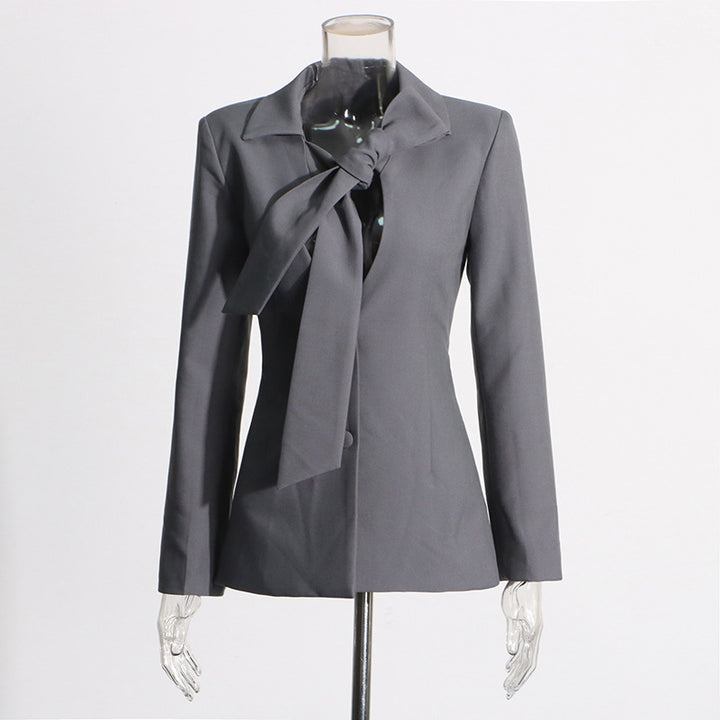 Women’s V-Neck Lace-Up Blazer