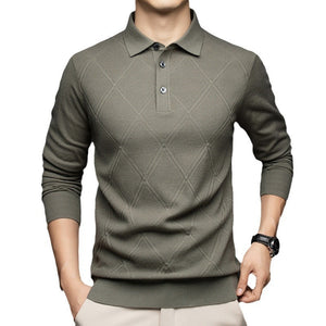 Lapel New Middle-aged People's Long Sleeve Business Casual Dad Wear Bottoming Sweater Men