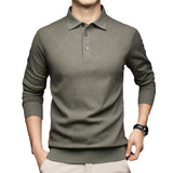 Lapel New Middle-aged People's Long Sleeve Business Casual Dad Wear Bottoming Sweater Men
