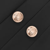 Plus Size Women's Solid Color Double Breasted Long Sleeve Top - Button Cuff Casual & Office Wear