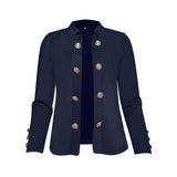 Plus Size Women's Solid Color Double Breasted Long Sleeve Top - Button Cuff Casual & Office Wear