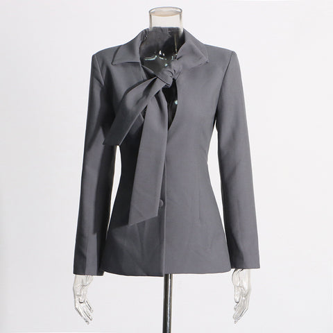 Women’s V-Neck Lace-Up Blazer