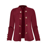 Plus Size Women's Solid Color Double Breasted Long Sleeve Top - Button Cuff Casual & Office Wear